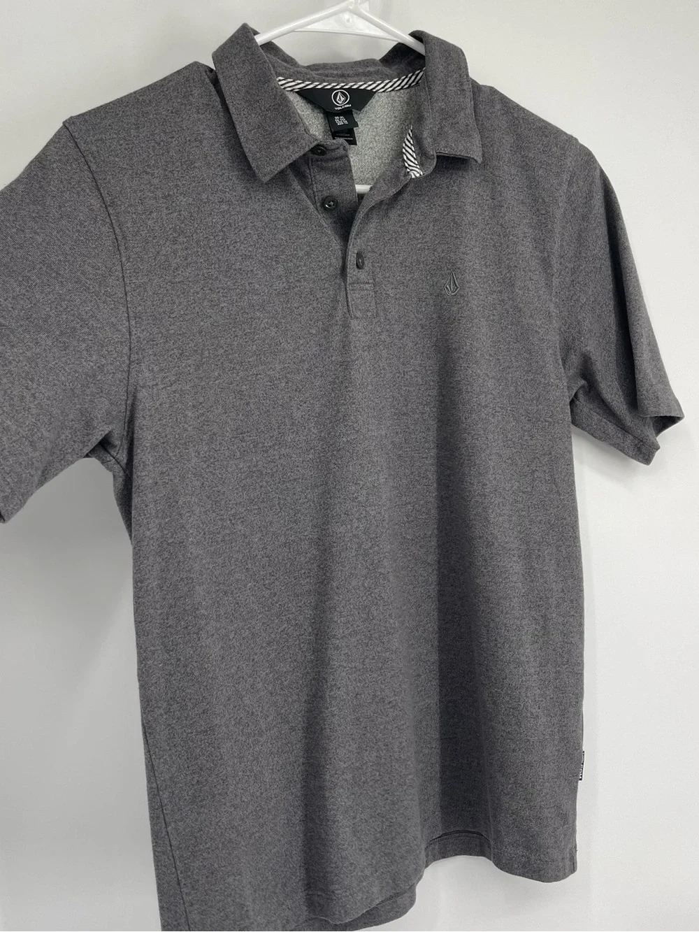Volcom Gray Polo Shirt School Uniform Active Athleisure Minimalist Skate Classic